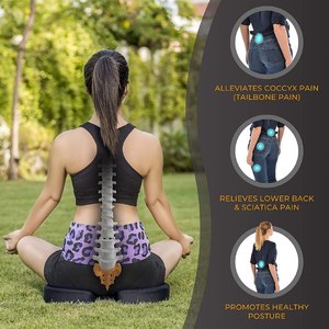 Ergonomic Coccyx Seat <b>Cushion</b> for Office Chair Car Travel and Wheelchair Use Memory Foam Tailbone Pain Relief Pillow - Product Image 2