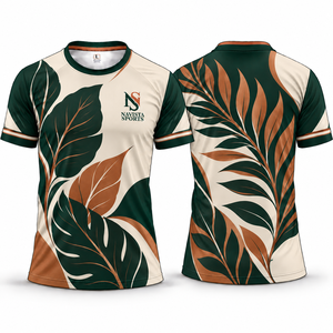 <b>Men's</b> for Blue Feather Print Short Sleeve O-Neck Front Logo <b>T</b>-<b>Shirt</b> Breathable Sublimation Eco-Friendly Polyester Casual Tee - Product Image 3