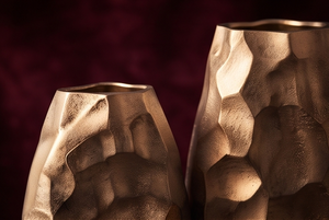 Ensemble de vases contemporains minimalistes en argent, texture sculpturale, objet décoratif d'art, commande en gros - Product Image 4