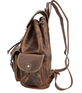 genuine leather laptop <b>backpack</b> handmade durable vintage stylish secure padded compartment spacious unisex travel <b>college</b> - Product Image 3