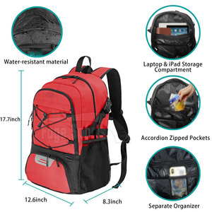 Sac à dos de basketball multifonctionnel et imperméable pour hommes et adolescents avec compartiment séparé pour ballon et compartiment pour ordinateur portable - Product Image 6