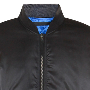 Veste en satin pour homme de bonne qualité, couleur noire, poignets élastiques, coupe ajustée, unie, veste varsity en satin pour femme - Product Image 5