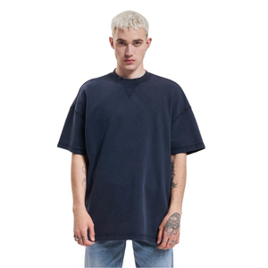 Custom Printed High Quality Vintage Breathable Drop Shoulder Heavyweight 100% Cotton Acid Wash Oversized Anti-wrinkle T Shirt - Product Image 4