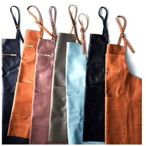 HARAZ INTERNATIONAL Unisex Cowhide Leather <b>Work</b> Apron Brown Leather Straps <b>Waterproof</b> Needle Detection Seamless Fusing Workshop - Product Image 3