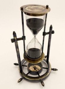 Solid Brass Stand Revolving and <b>Timer</b> 8 Inch Ship Maritime Wooden and Brass <b>Sand</b> <b>Timer</b> Hour Glass Sandglass Wheel Hourglass with - Product Image 4