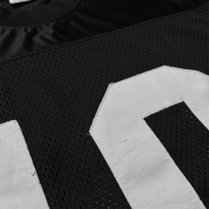 เสื้อยืดสตรีทแวร์สกรีนลายฟุตบอลทรงบ็อกซี่ผ้าตาข่ายสีดำ แขนเสื้อแบบดรอปโชว์เดอร์ เสื้อทีมสีดำ เสื้อยืดตาข่ายสีดำ - Product Image 4