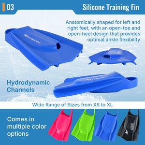 Aletas de Natación de Silicona Profesionales - Pala Angulada para Velocidad y Control, OEM/ODM Disponible, Opciones Multicolor - Product Image 4
