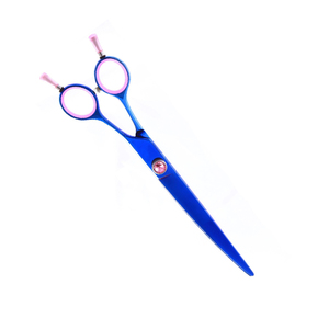 Ciseaux de toilettage pour animaux de compagnie très demandés, couleur bleu titane, lames courbées affûtées, outils de coupe de poils pour animaux de compagnie pour droitiers, ciseaux pour animaux de compagnie - Product Image 5