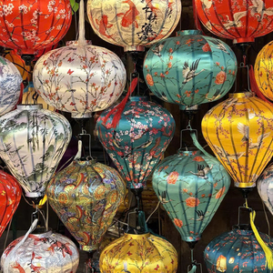 โคมไฟไม้ไผ่ โคมผ้าไหมเวียดนาม โคมไฟทำมือ โคมแขวนสำหรับตกแต่งภายในและภายนอกบ้าน งานเทศกาล งานอีเว้นท์ - Product Image 5