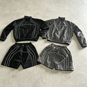 ชุดเซ็ตเสื้อแจ็คเก็ตและกางเกงขาสั้นสำหรับผู้ชาย แบรนด์ Cault Array รุ่น Custom สำหรับฤดูหนาว สไตล์สปอร์ต มีฮู้ด กันลม ผลิตจากผ้าฝ้าย 100% แห้งเร็ว ยืดได้สี่ทิศทาง - Product Image 1