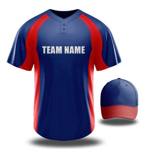 Free Style Hot Selling Custom Design <b>Half</b> Sleeve Two <b>Button</b> Pullover Baseball Jersey Sportswear Custom Color Quick Dry - Product Image 3