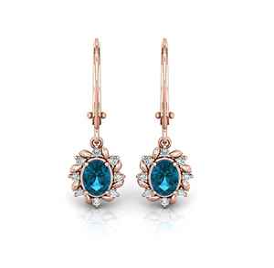 Pendientes Colgantes de Topacio Azul Londres, Plata de Ley 925, Chapados en Oro Rosa de 14K, Joyería para Mujer, Regalo para Fiesta - Product Image 6