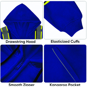 High Visibility Safety <b>Jacket</b> Class 2 Reflective Workwear Black with Yellow and <b>Silver</b> Stripes - Product Image 6