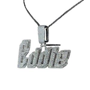 Pendentif de luxe en argent Sterling 925 Hip Hop glacé pendentif en diamant GRA certifié VVS Moissanite diamant bijoux fins pour hommes - Product Image 1