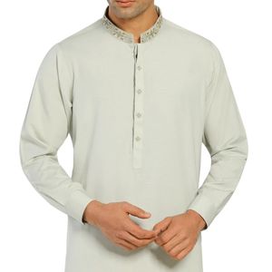 Shalwar Kameez Verde Menta Informal de Algodón de Alta Calidad, Cómodo para el Día a Día, Sensación Suave, Elegante Shalwar Kameez para Hombre - Product Image 3