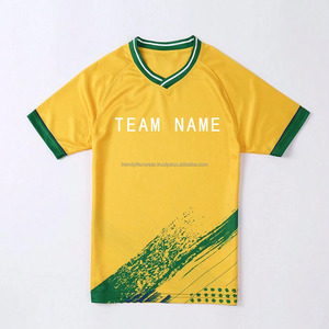 ชุดเสื้อฟุตบอลเด็กชายสีเหลืองเขียวแขนสั้นโพลีเอสเตอร์ 100% ระบายความชื้นและแห้งเร็วชุดฝึกซ้อมเยาวชนชุดแข่งขันฤดูร้อน - Product Image 3