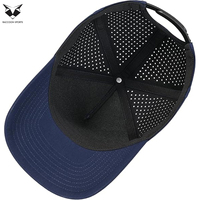 Casquettes de baseball en maille respirante imperméable bleu marine haute performance, légères, de qualité supérieure, avec logo personnalisé, design unique 2026, protection UV
