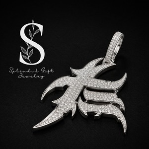 Hiphop Punk Letter <b>Charm</b> Pendant Necklace Brass 14K Gold Plated Zircon Stone Children's Gift Jewelry. - Product Image 1