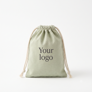Pochette en toile de coton vert sauge avec logo personnalisé, écologique, réutilisable, pour emballage cadeau de bijoux, vente en gros - Product Image 2