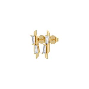 Pendientes contemporáneos de oro rosa de 9K con diamantes cultivados en laboratorio, corte baguette cónico, 0.62 CTW, joyería fina minimalista para mujer con cierre seguro. - Product Image 5