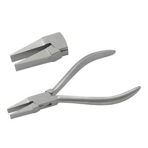 Alicates de punta plana de acero inoxidable de 130 mm con mordazas lisas y acabado mate para fabricación de joyas, manualidades DIY, pesca y crimpado de circlips - Product Image 1
