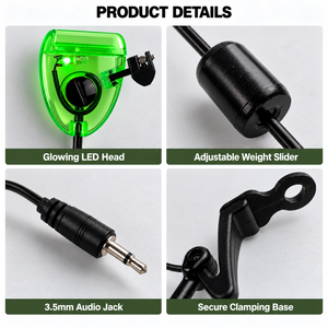 JSFUN Set di 4 Indicatori Luminosi LED per Pesca alla Carpa, Allarmi per Morso con Custodia Zip - Product Image 3