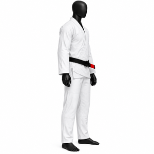 Uniforme de Karate Blanco para Hombre, 100% Algodón, Transpirable, Corte Regular, Ropa de Artes Marciales para Adultos, Cinturón Negro Incluido, Kimono de BJJ - Product Image 1