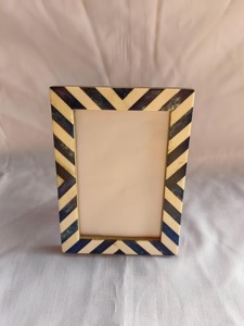 Handmade Bone Inlay Customized Diagonal Striped Rectangle <b>Photo</b> <b>Frame</b> Decorative Wooden Tabletop Wall Hanging REHMAN CRAFT - Product Image 5
