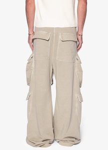 Wholesale Custom Streetwear Heavyweight 500 GSM 100% Cotton Plain Wide Leg Sweatpants <b>Men</b> Baggy Cargo <b>Sweats</b> <b>Pants</b> - Product Image 3