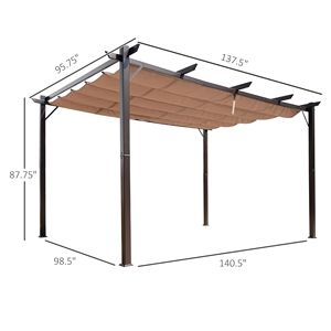 Pergola Retrattile in Alluminio 10x13 per Esterni, Tettoia Ombreggiante per Patio, Giardino, Veranda, Feste e Grigliate - Product Image 5