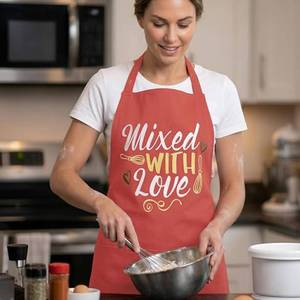 High Quality Custom Printed Cotton Kitchen Bib <b>Apron</b> Adjustable Neck Strap Modern Fashion <b>Cooking</b> Workwear - Product Image 3