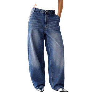 Nouveauté : Pantalons pour femmes, vêtements décontractés, jeans amples respirants pour femmes, jeans en denim personnalisés, service OEM avec logo personnalisé, jeans pour femmes - Product Image 1