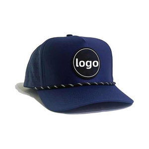 Promotion : Casquette unisexe personnalisée en jean 6 panneaux, imperméable, structurée, avec logo 3D gaufré, perforations découpées au laser, 100% coton - Product Image 4