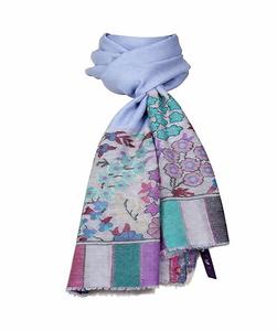 Châle en cachemire et laine fine VIC pour femme, élégant, avec bordure florale tissée, doux, chaud, de qualité supérieure, 70 x 200 cm - Product Image 1