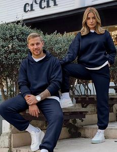 Conjunto de Sudadera con Capucha y Pantalones Deportivos Casuales para Hombre, de Algodón y Felpa, Traje Deportivo de Invierno, Proveedor de Marca Personalizada - Product Image 4