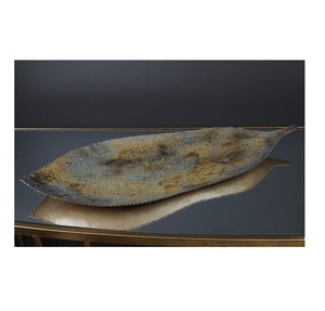 Bandeja decorativa de hojas, utensilios de cocina hechos en la India, gran calidad, uso doméstico, Hotel, restaurante, Bar, decoración de mesa, 2023 - Product Image 1