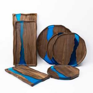 Bandeja de Servir Creativa de Resina Epoxi con Ondas Oceánicas 3D, Tabla de Quesos Decorativa Redonda con Arte Fluido Estilo Marino para Regalo de Hogar Costero - Product Image 6