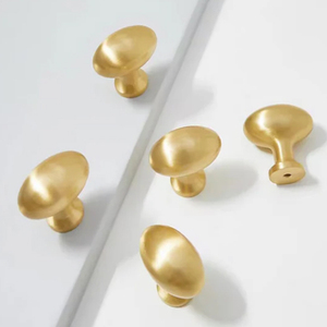 <b>Gold</b> Pigeon Egg Brass Knobs, French Vintage Small Handles for Cabinet, <b>Drawer</b> & Wardrobe Metal Knob - Product Image 1