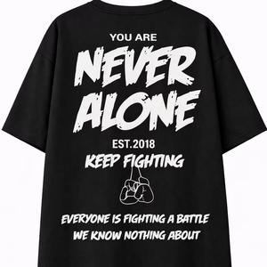 T-shirt à col rond imprimé à épaules tombantes en coton délavé, coupe oversize, respirant et à séchage rapide - Product Image 1