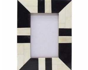 Marco de Fotos Decorativo para Mesa, Hecho a Mano, con Incrustaciones Geométricas en Blanco y Negro, Impresión Digital Ecológica en MDF, para el Hogar - Product Image 3