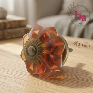 Poignée de meuble moderne en verre perlé, écologique, motif floral, durable, pour commode et tiroir - Product Image 1