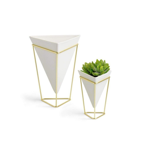 Jardinières en métal de haute qualité pour la décoration du jardin et de la maison, style moderne, pots de fleurs d'extérieur avec revêtement en poudre blanche - Product Image 6