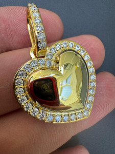 Colgante de Aleación Chapado en Oro con Forma de Corazón y Cristales de Estrás, Dijes con Engaste de Bisel, Joyería Romántica Unisex para Regalo - Product Image 2