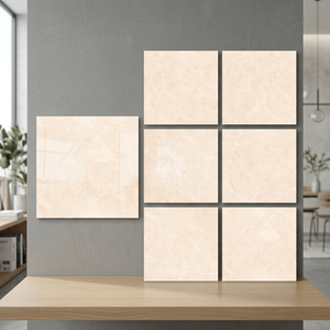 กระเบื้องพอร์ซเลนเนื้อเนียนขัดเงาสีเบจน้ำเงิน ขนาด 800x800 มม. สำหรับห้องน้ำและพื้นที่ภายนอกอาคาร ติดตั้งด้วยกาว เหมาะสำหรับพื้นที่ใช้งานที่ทันสมัย - Product Image 4