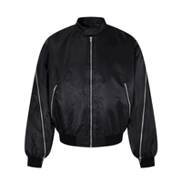 Blouson aviateur pour homme de haute qualité, style streetwear, avec fermeture éclair classique et poches, durable
