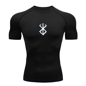 <b>Men</b> Print <b>Compression</b> <b>Shirts</b> Summer Short Sleeve Rash Guard Gym Workout T <b>shirt</b> Athletic Quick Dry Swim Jacket Sun Protection - Product Image 2