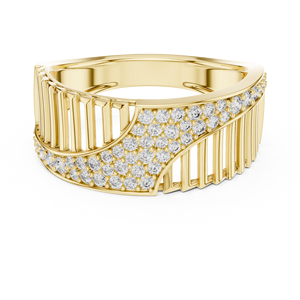 Anillo de Diamante Cultivado en Laboratorio Chapado en Oro Amarillo, Corte Redondo, Joyería Nupcial Ajustable, Regalo de Aniversario de Bodas - Product Image 3