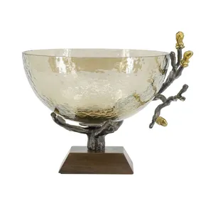 Bol en métal rustique fait main, élégant, pour fruits, idéal pour salle à manger, cuisine, centre de table décoratif, sûr et plaqué. - Product Image 3