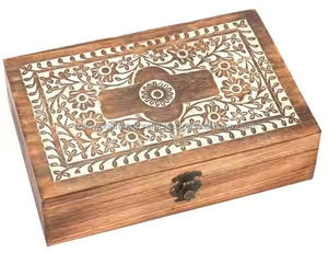 Caja de almacenamiento de joyería de madera personalizada cajas de madera tallada caja de baratija hecha a mano a precio mayorista - Product Image 5