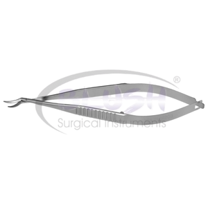 Troutman-Castroviejo Corneal Scissors Left Ophthalmic Microsurgical Instrument Steel Eye Surgery Tool By <b>Blush</b> Surgical - Product Image 1